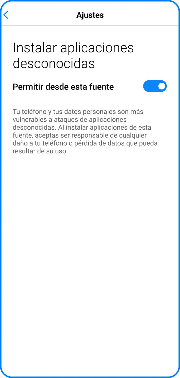 Recordá permitir fuentes desconocidas para instalar la App de Stake con éxito.