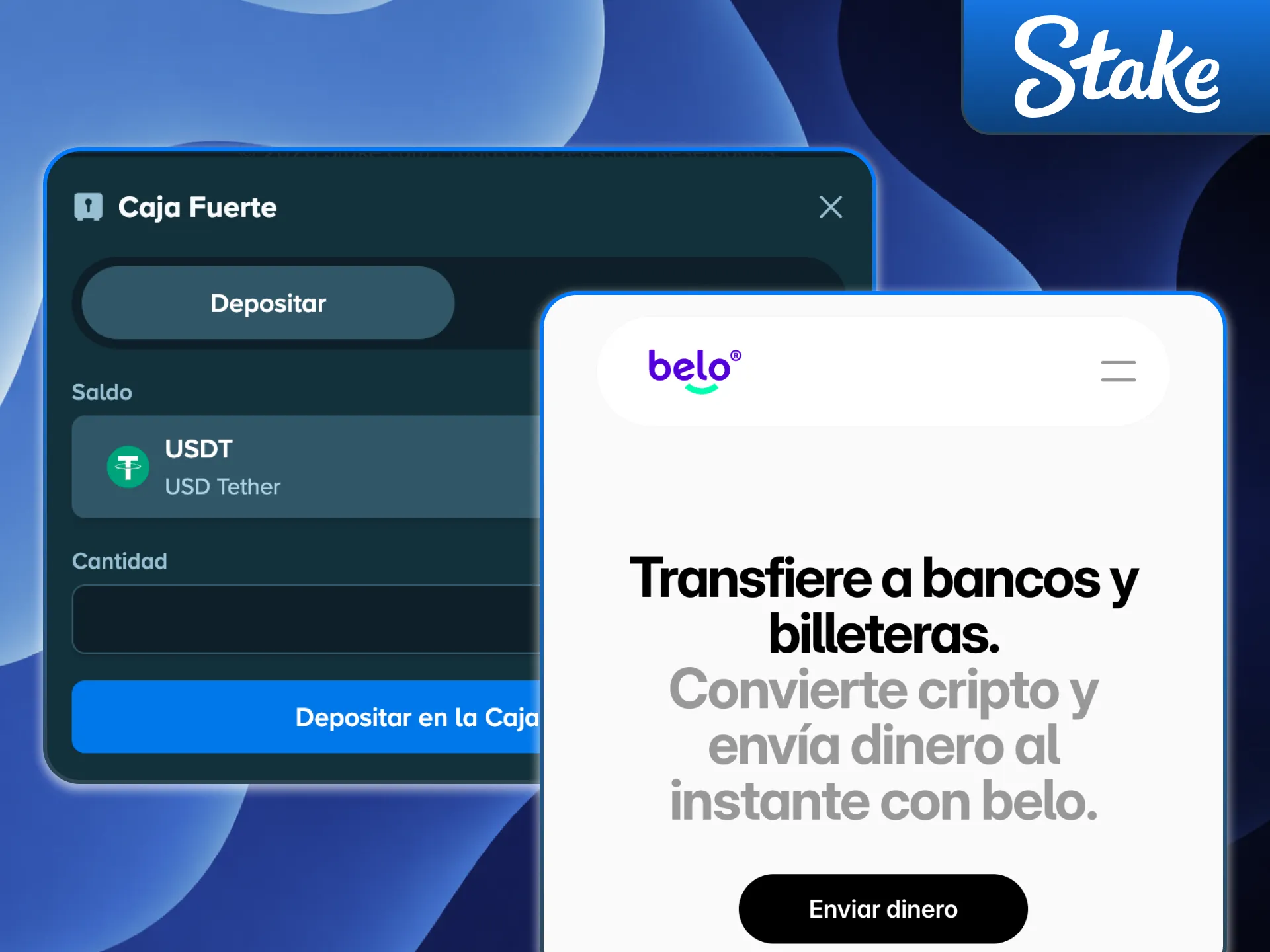 Completá con éxito la ejecución desde Belo para cargar saldo en Stake.