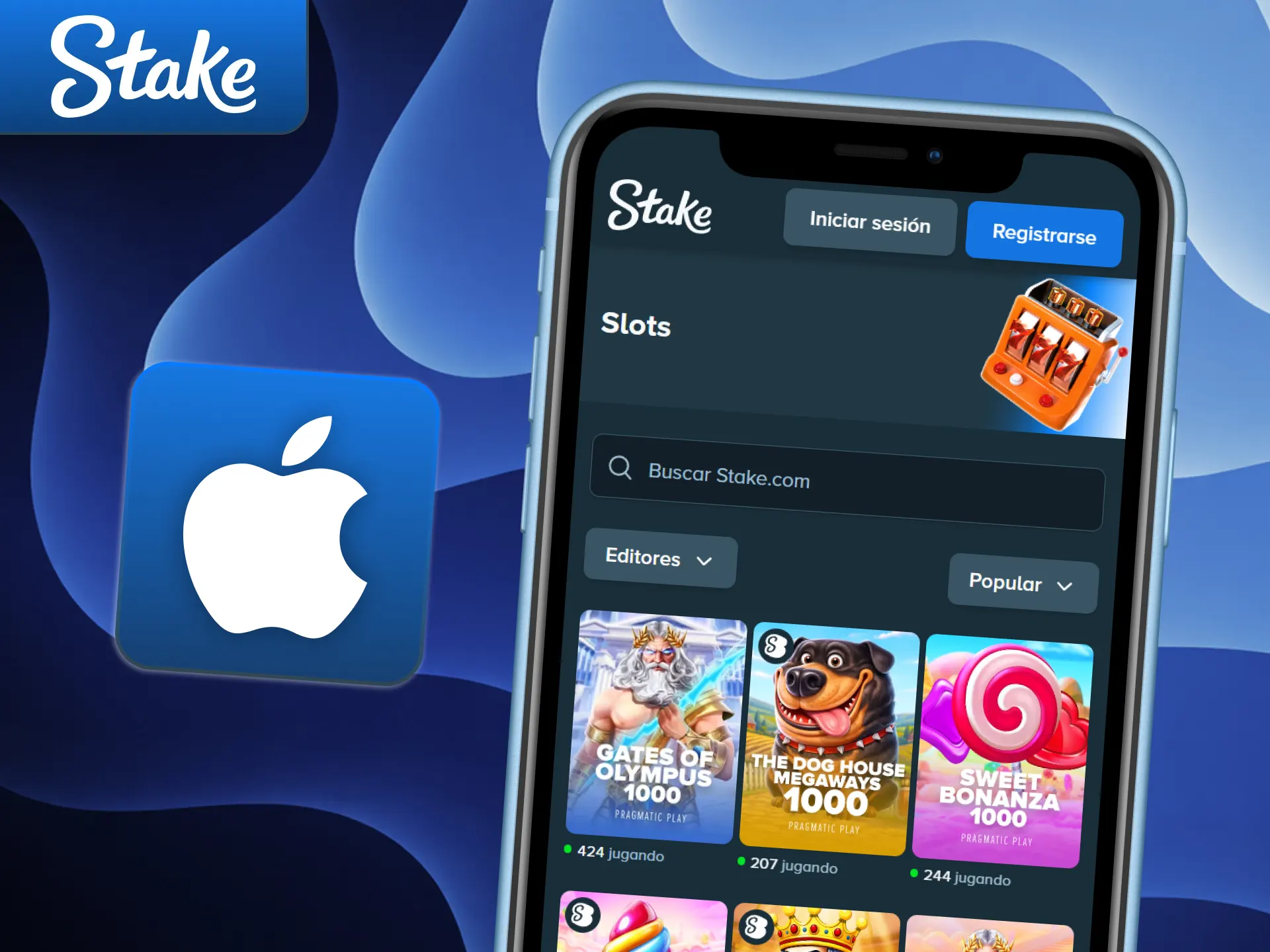 Instala la aplicación móvil para iPhone directamente desde Stake oficial.